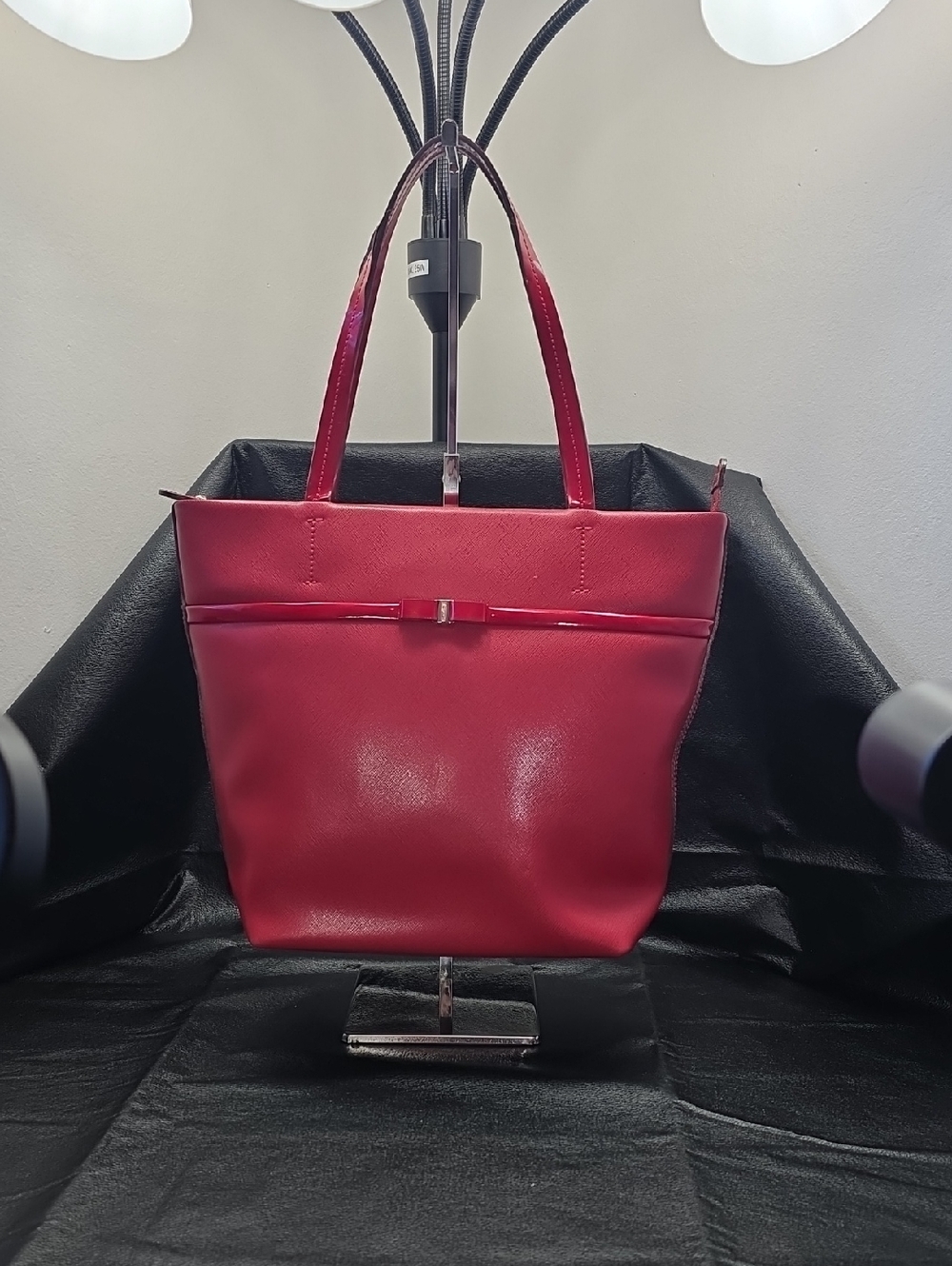 Salvatore Ferragamo Red Leather Tote with Bow Detail